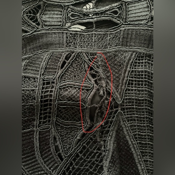 Jonathan Simkhai Skirt Black Corded Cutout Linear Godet Trumpet Lace Whimsigoth - Picture 10 of 11